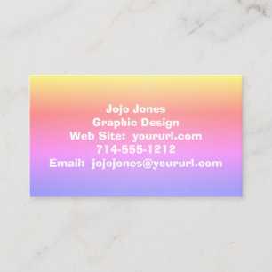 Tarjeta De Visita Ombre Pink Purple Rainbow 4Adrian