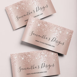 Tarjeta De Visita Ombre, Purpurina Rosa de Confetti Gold