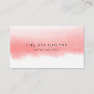 Tarjeta De Visita Ombre Rosa Acuarela Minimalista