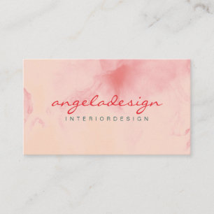 Tarjeta De Visita Ombre Rosa Moderno Acuarela Rosa Sage