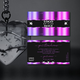 Tarjeta De Visita Ombre rosado púrpura en joyas de centelleo negro A
