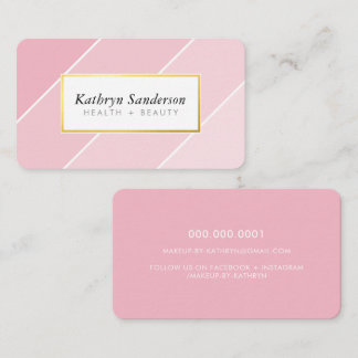 Tarjeta De Visita OMBRE STRIPE moda moderna y elegante color rosa fa