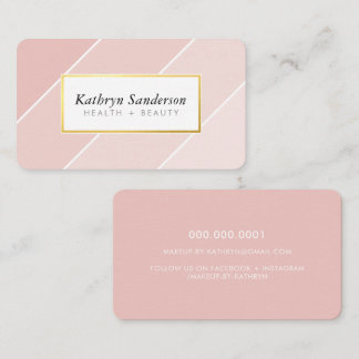 Tarjeta De Visita OMBRE STRIPE modern stylish chic cute blush pink