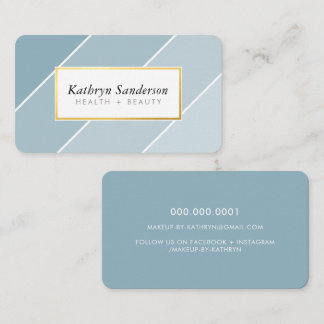 Tarjeta De Visita OMBRE STRIPE moderno elegante chic lindo azul polv