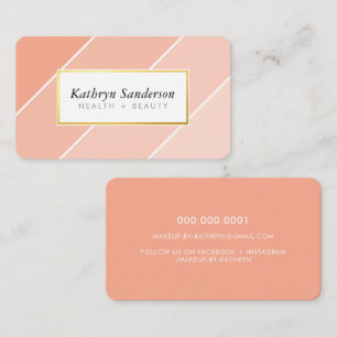 Tarjeta De Visita OMBRE STRIPE moderno elegante chic lindo melocotón