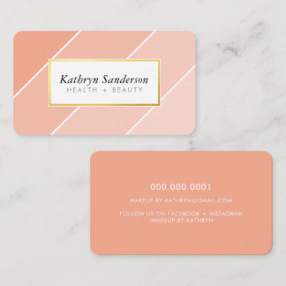 Tarjeta De Visita OMBRE STRIPE moderno elegante chic lindo melocotón