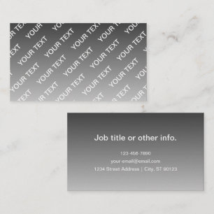 Tarjeta De Visita Ombre y patrón de texto (color cambiable)