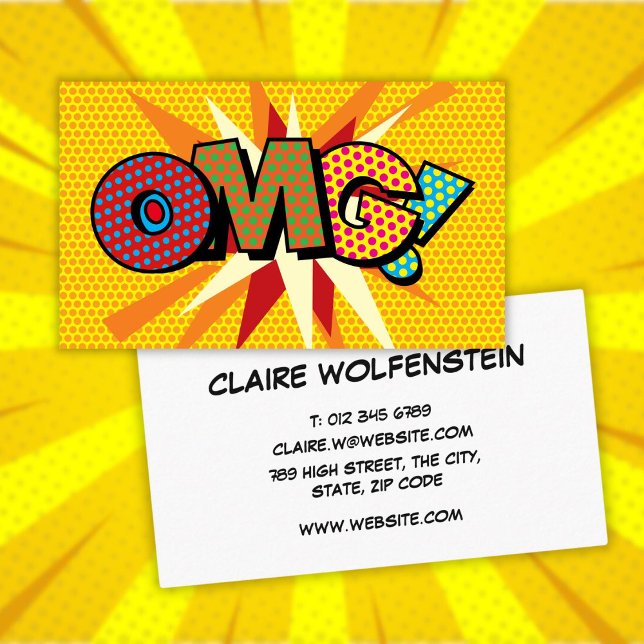 Tarjeta De Visita OMG Fun Retro Comic Book (OMG Fun Retro Comic Book Business Card)