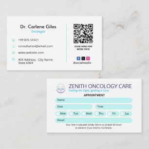 Tarjeta De Visita Oncología Clínica de Negocios   Cita simple