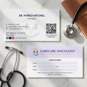 Tarjeta De Visita Oncología Clínica de Negocios   Cita simple