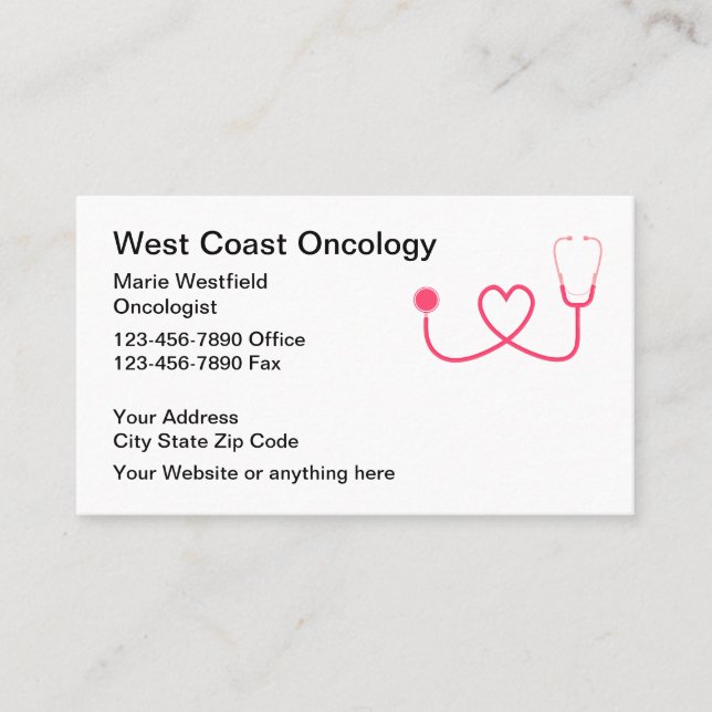 Tarjeta de visita oncológica médica (Anverso)