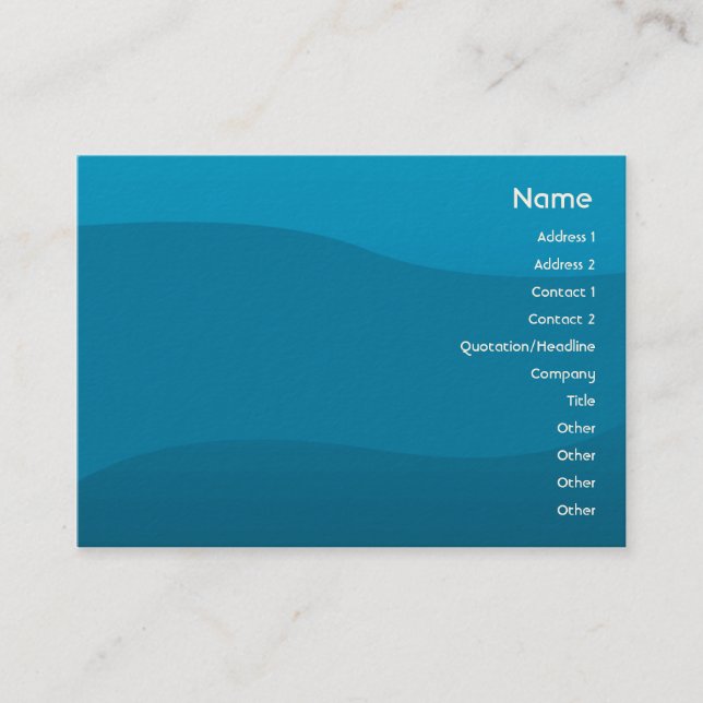 Tarjeta De Visita Onda azul - rechoncha (Anverso)