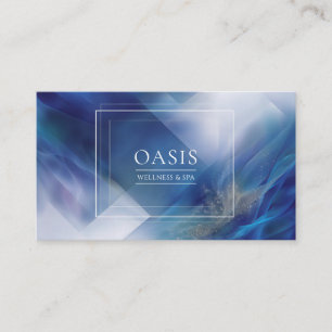 Tarjeta De Visita Onda Azul y Blanca Geométrica Abstracta Moderna