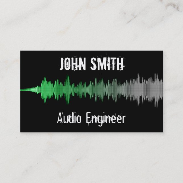 Tarjeta De Visita Onda de audio Grungy (Anverso)