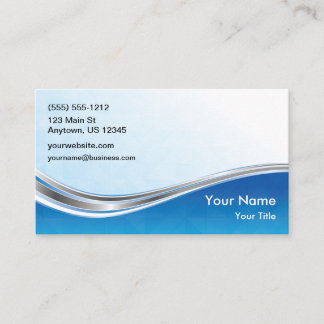 Tarjeta De Visita Onda de plata azul