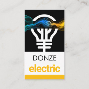 Tarjeta De Visita Onda de Relámpago Eléctrico Alimenta Bombilla
