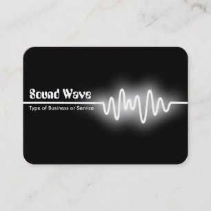 Tarjeta De Visita Onda de sonido - Blanco y Negro (Esquina redonda)