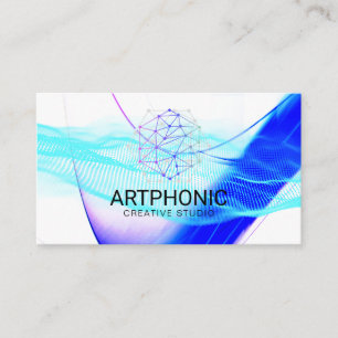 Tarjeta De Visita Onda de sonido digital moderna Artístico creativ