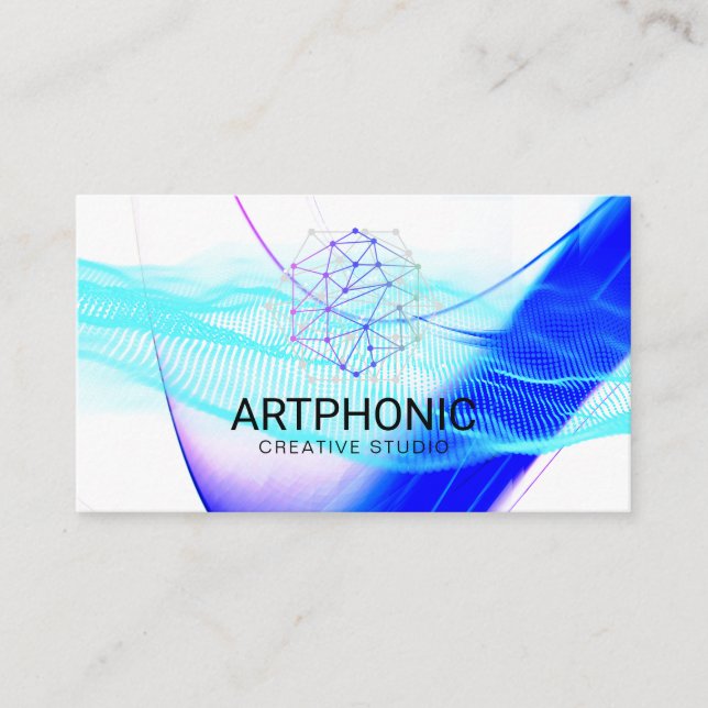 Tarjeta De Visita Onda de sonido digital moderna | Artístico creativ (Anverso)