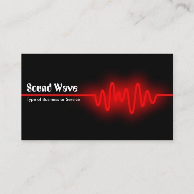 Tarjeta De Visita Onda de sonido - Rojo y Negro (Anverso)