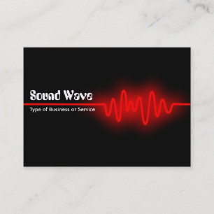 Tarjeta De Visita Onda de sonido - Rojo y Negro