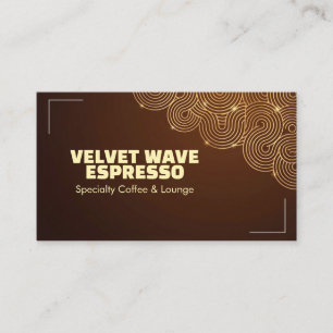 Tarjeta De Visita Onda geométrica dorada de belleza de espresso oscu