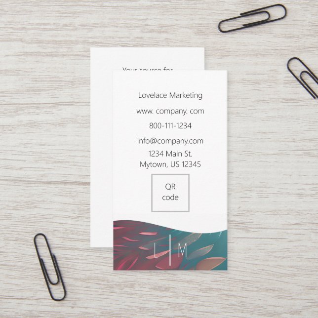 Tarjeta De Visita Onda gráfica moderna (Anverso/Reverso In Situ)