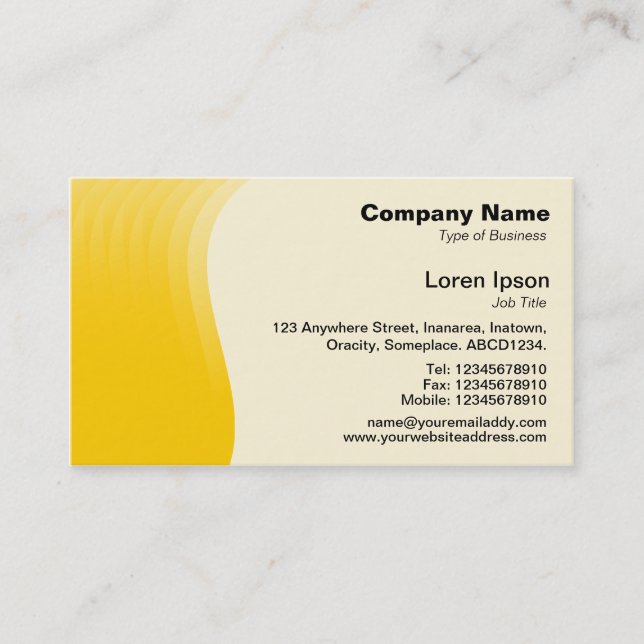 Tarjeta De Visita Onda Margen v2 - Ámbar (Anverso)