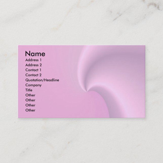 Tarjeta De Visita Onda rosa (Anverso)