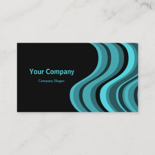 Tarjeta De Visita Onda Turquesa Retro