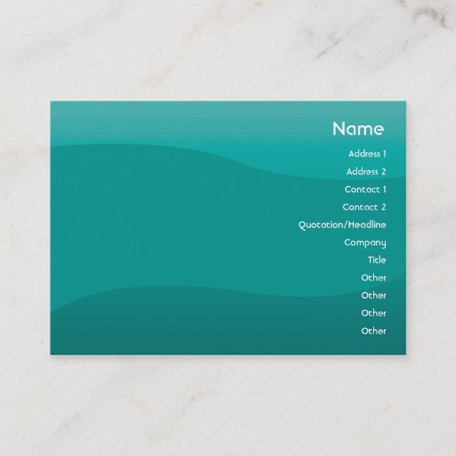 Tarjeta De Visita Onda verde azulada - flaca (Anverso)