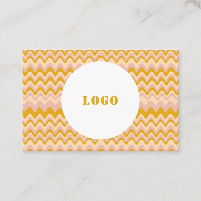 Tarjeta De Visita Ondas abstractas de Boho personalizadas (Anverso)