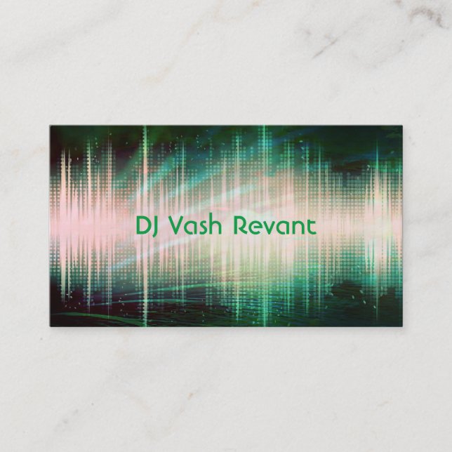 Tarjeta De Visita Ondas acústicas audios profesionales de DJ (Anverso)