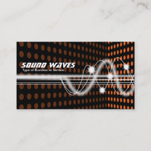 Tarjeta De Visita Ondas acústicas - esquina del punto - naranja