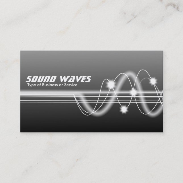 Tarjeta De Visita Ondas acústicas - gris sombreado (Anverso)