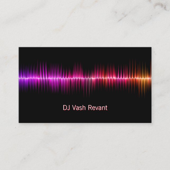 Tarjeta De Visita Ondas acústicas profesionales de DJ (Anverso)