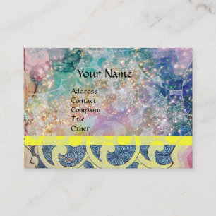 Tarjeta De Visita ONDAS, azul rosado brillante, vibrante
