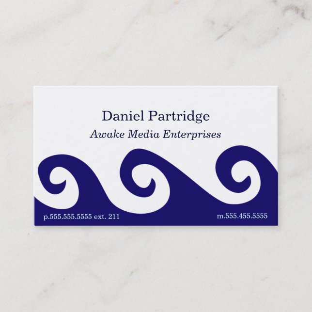 Tarjeta De Visita Ondas azules (Anverso)
