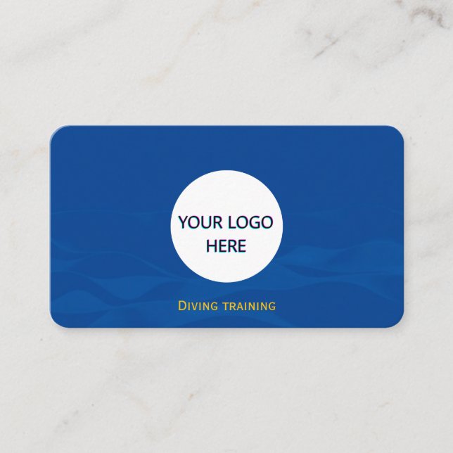 Tarjeta De Visita Ondas azules de Personalizable completo (Anverso)