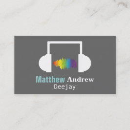 Tarjeta De Visita Ondas de sonido coloridas, Deejay, DJ