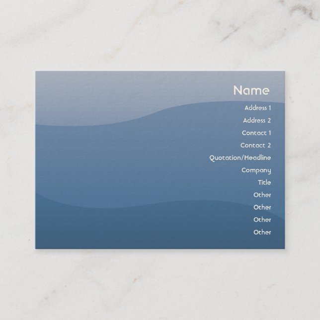 Tarjeta De Visita Ondas del azul - rechonchas (Anverso)