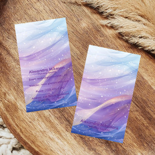 Tarjeta De Visita Ondas holográficas de pastel elegantes y profesion