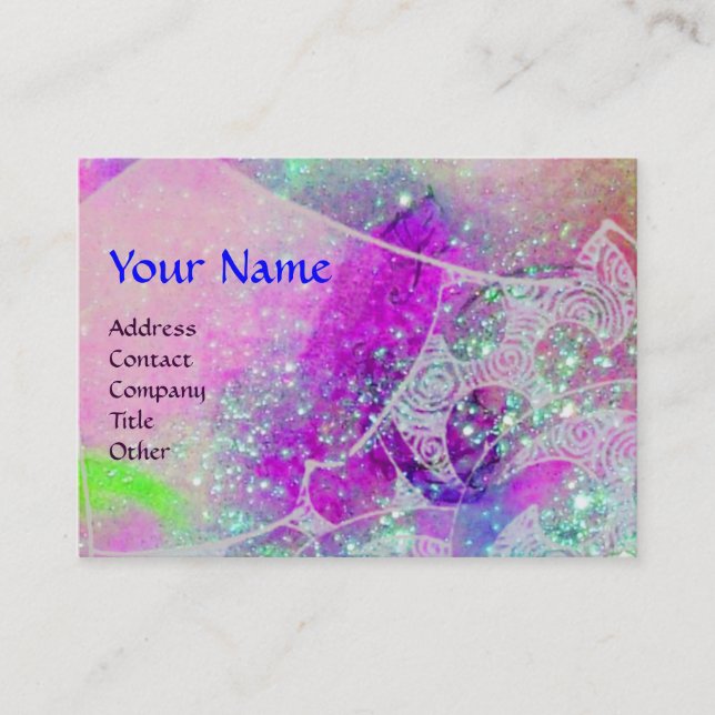Tarjeta De Visita ONDAS MONOGRAMAS, azul violeta brillante azul (Anverso)