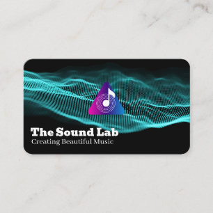 Tarjeta De Visita Ondas Sonoras Logotipo de Nota Musical