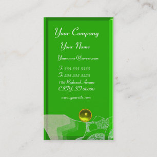 Tarjeta De Visita ONDAS TOPAZ MONOGRAM, amarillo verde negro
