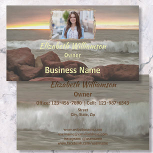 Tarjeta De Visita Ondas y Boulders 0893