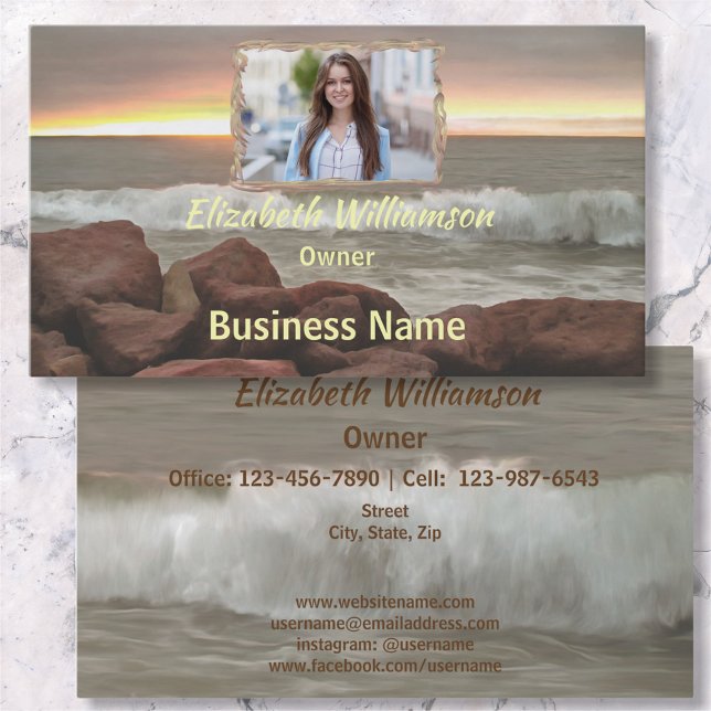 Tarjeta De Visita Ondas y Boulders 0893 (Subido por el creador)