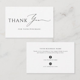 Tarjeta De Visita Online Store Promotional Thank You Business Insert