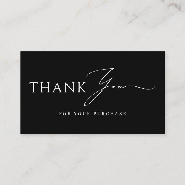 Tarjeta De Visita Online Store Thank You QR Code website Black (Anverso)