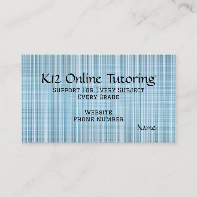Tarjeta De Visita “Online Turoring” Business Card (Anverso)